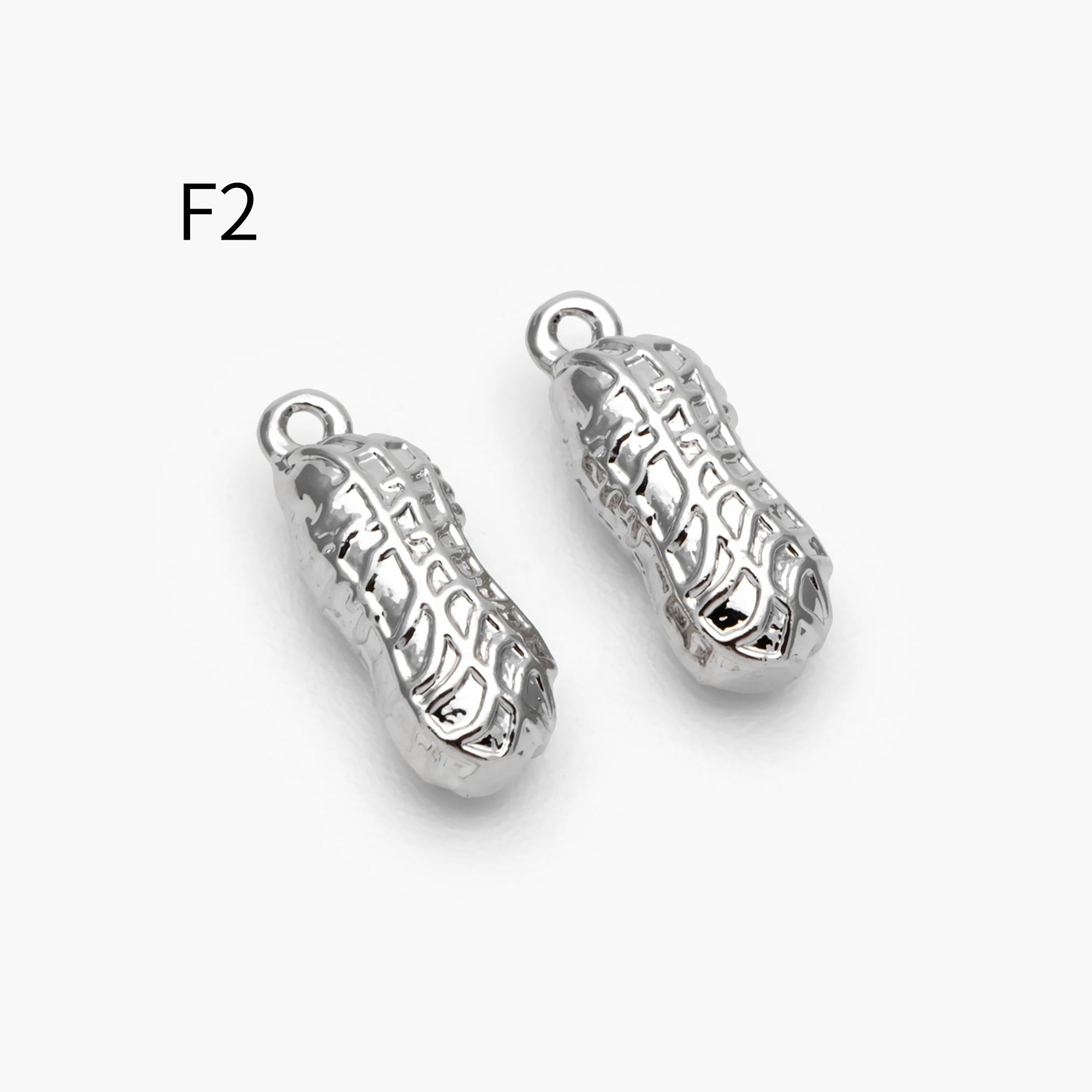 10pcs Gold/ Silver Nut Charms , 18K Gold/ Rhodium plated Brass, Jewelry Making, Diy Material, Jewelry Supplies (GB-4589)